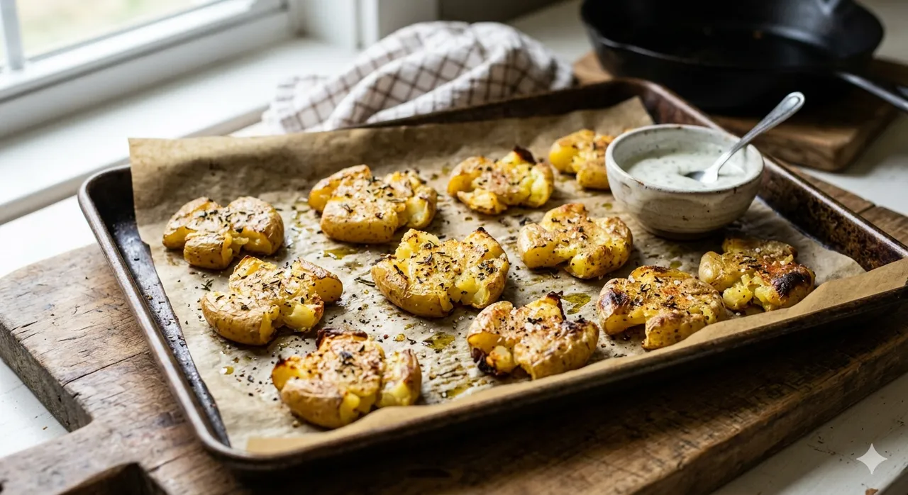Crispy Yukon Gold Smashed Potatoes