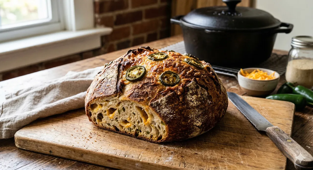 Jalapeno Cheddar Dutch Oven Bread